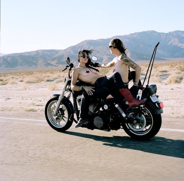 Girls on a motorcycle in Daqing