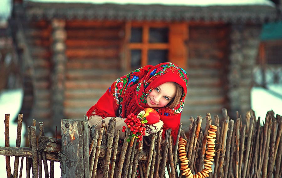 Sexy girl Women in Slavic costumes in Daqing